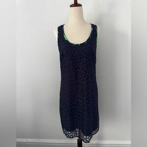 Lilly Pulitzer Navy and Green Lace Dress